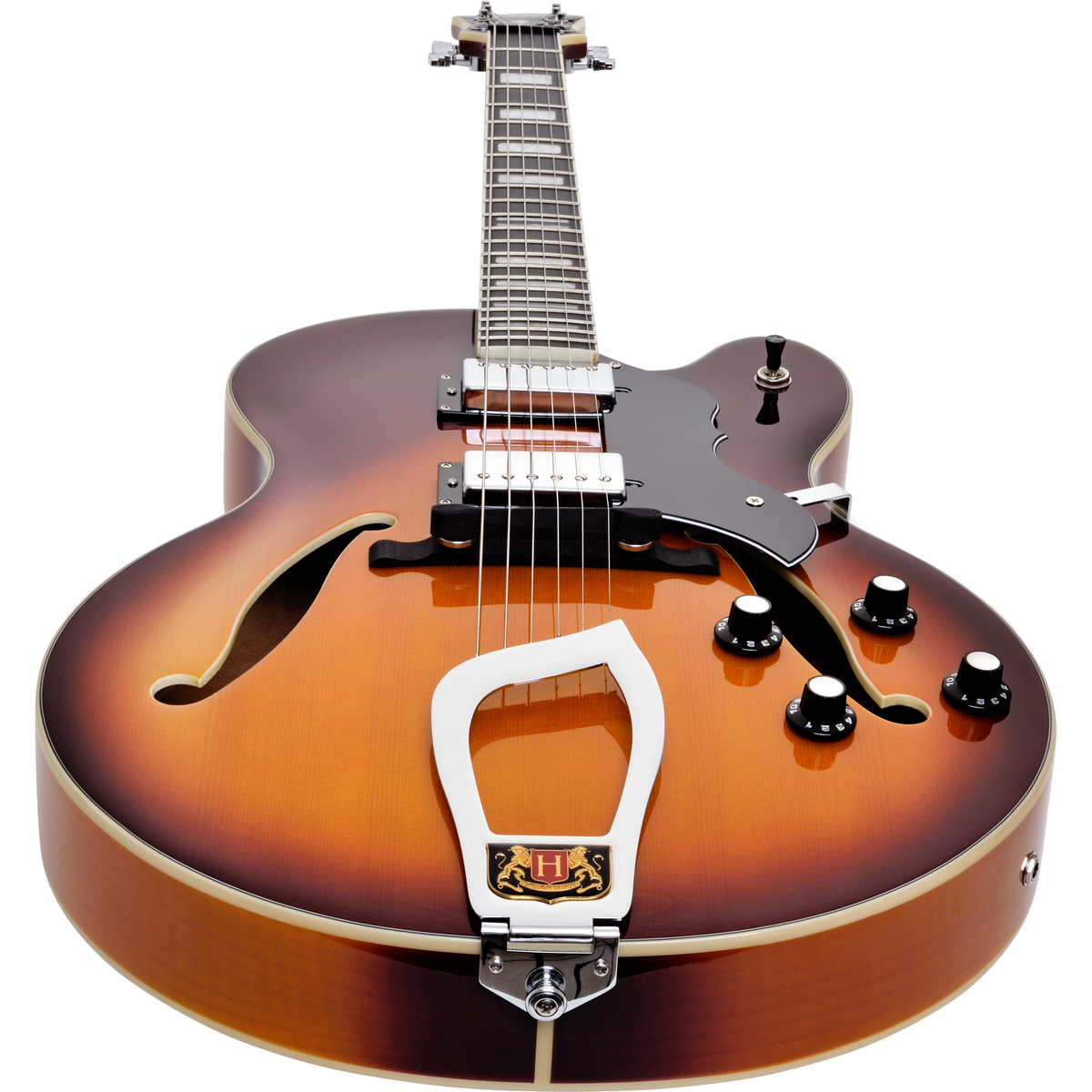 Hagstrom HJ800 Hollow Body Jazz Electric Guitar - Vintage Sunburst - View 6 | MusicMarket