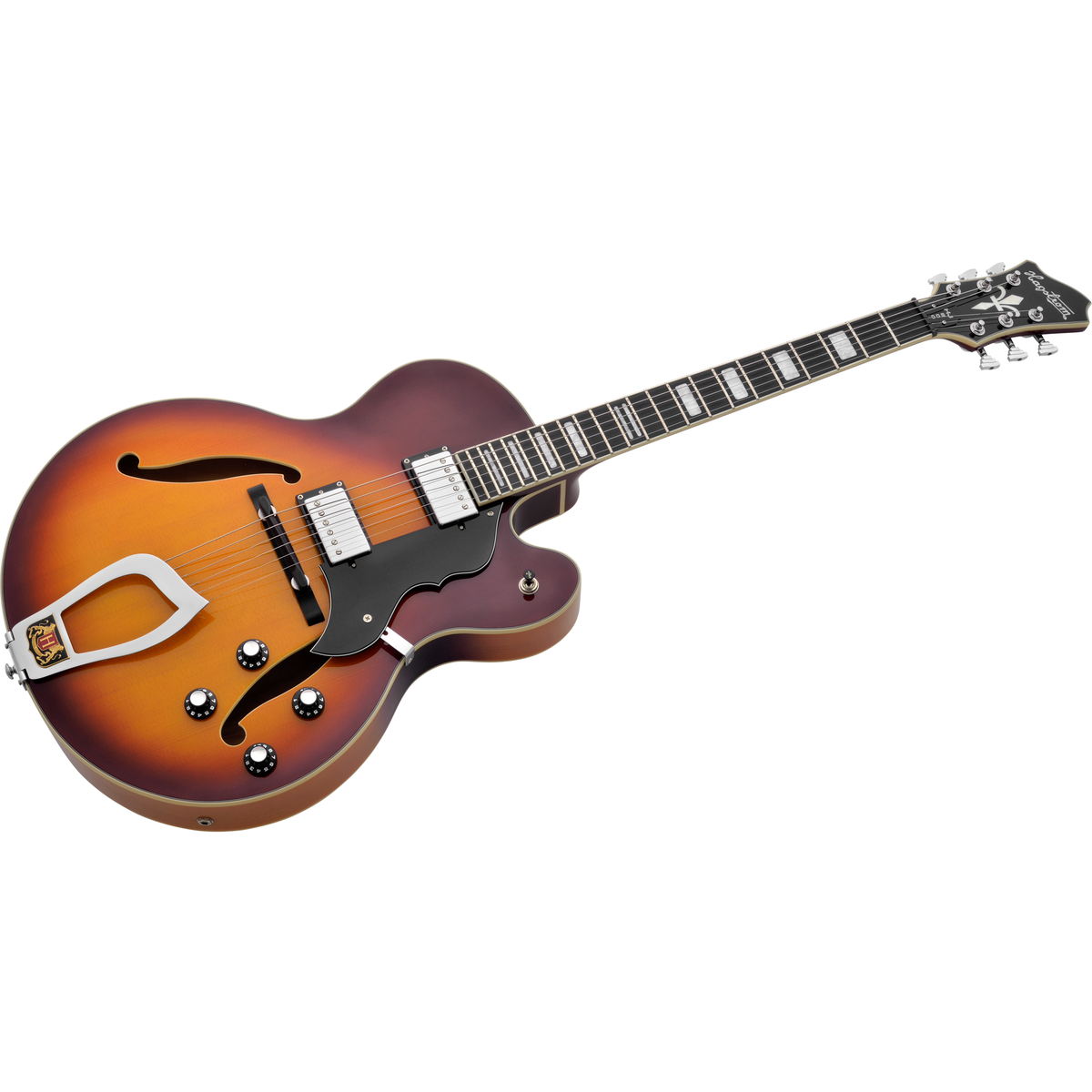 Hagstrom HJ800 Hollow Body Jazz Electric Guitar - Vintage Sunburst - View 4 | MusicMarket