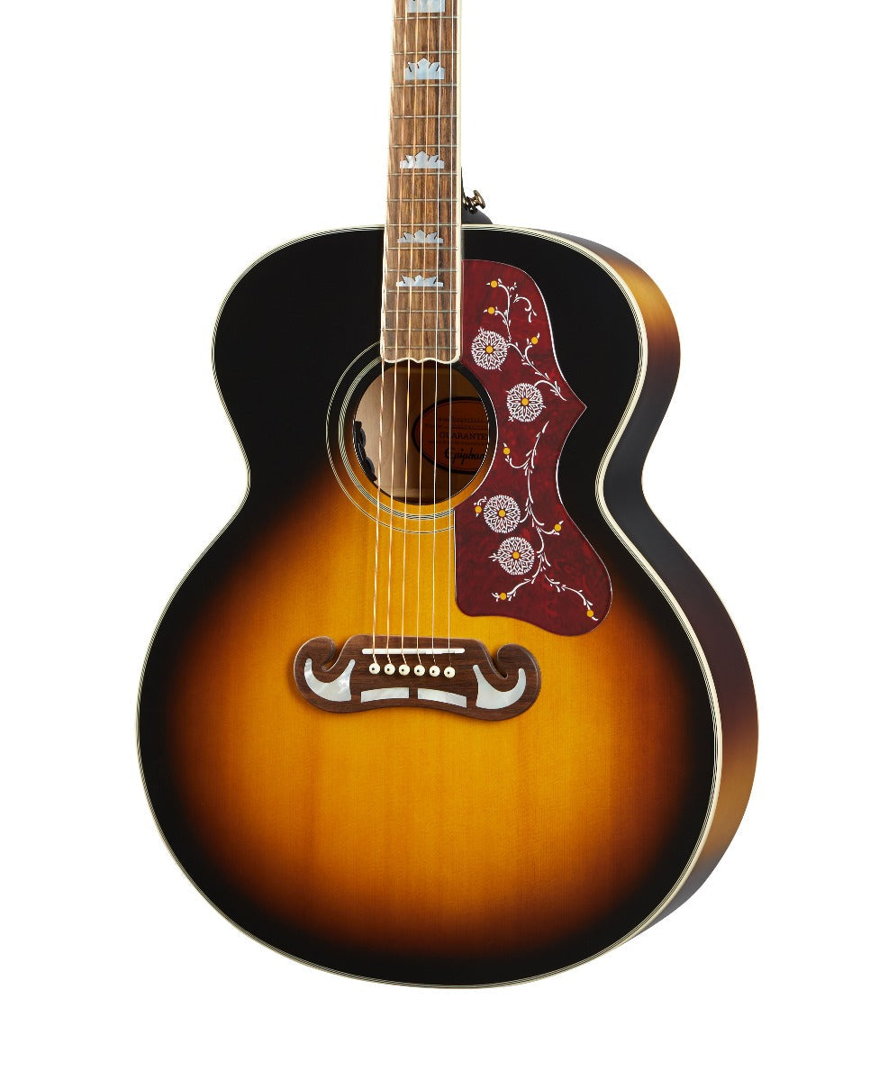 Epiphone Inspired By Gibson J-200 Acoustic Guitar, Aged Vintage Sunburst Gloss - View 5 | MusicMarket