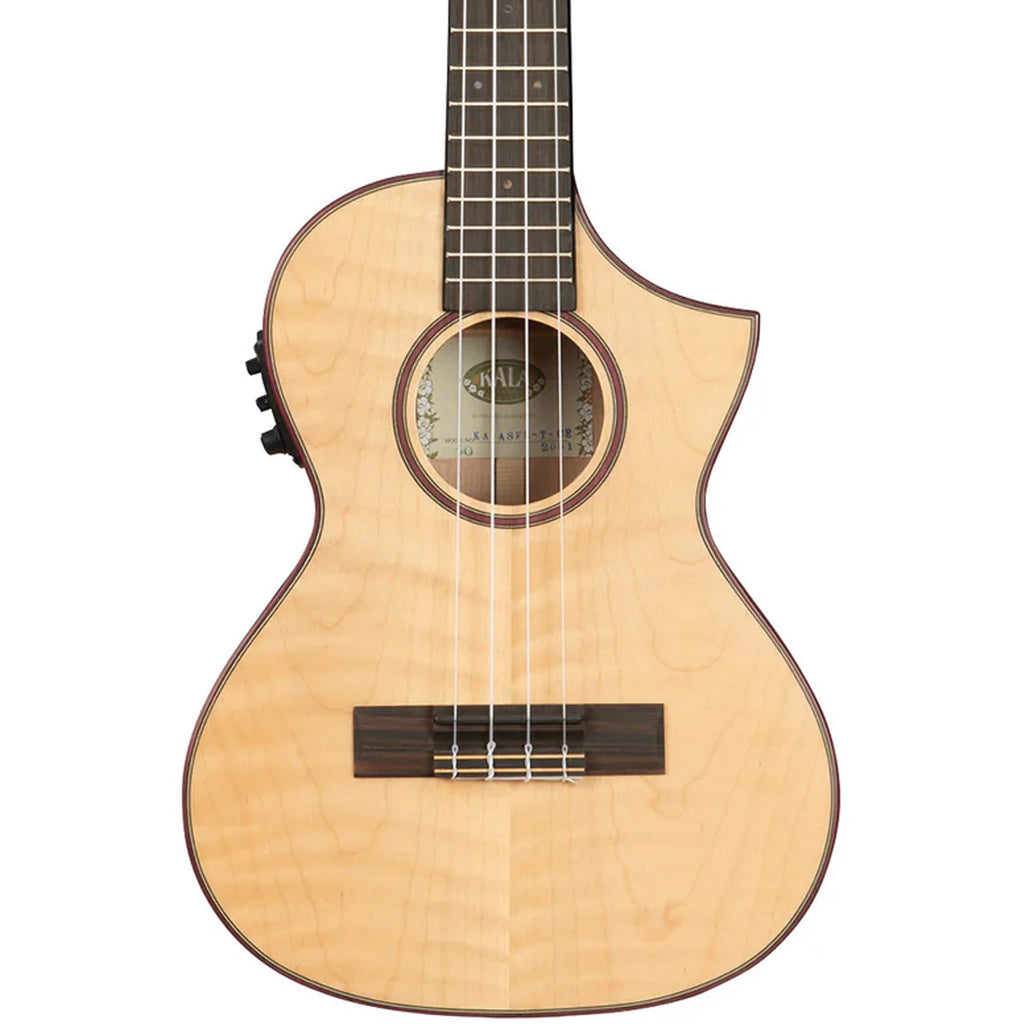 Kala KA-ASFM-T-CE All Solid Flame Maple Tenor Cutaway Electric w/ Bag - MusicMarket