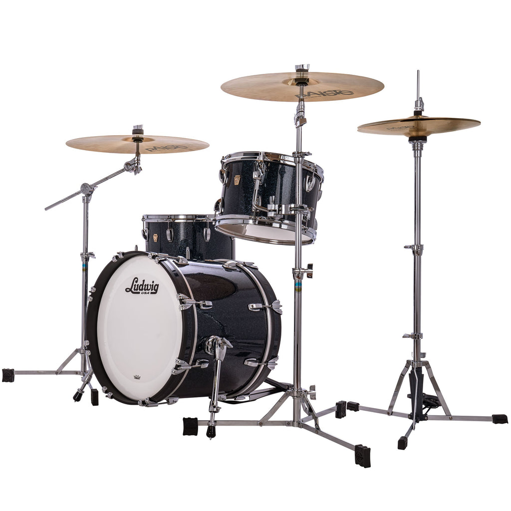 Ludwig Classic Maple 3-Piece Jazzette Shell Pack - Hybrid Black Sparkle - View 2 | MusicMarket
