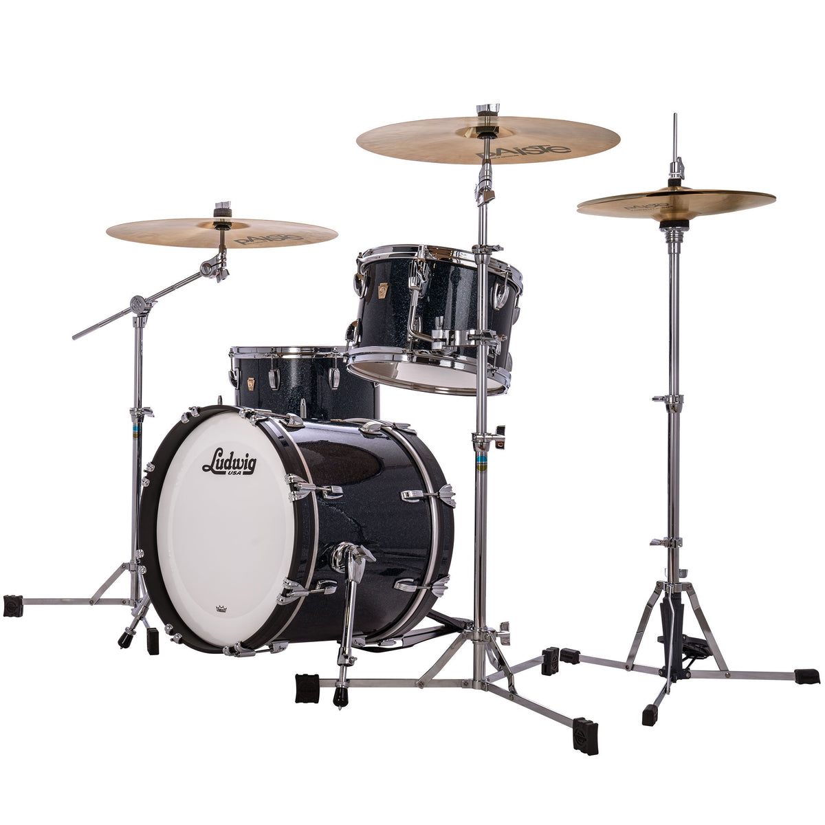 Ludwig Classic Maple 3-Piece Jazzette Shell Pack - Hybrid Black Sparkle - View 2 | MusicMarket