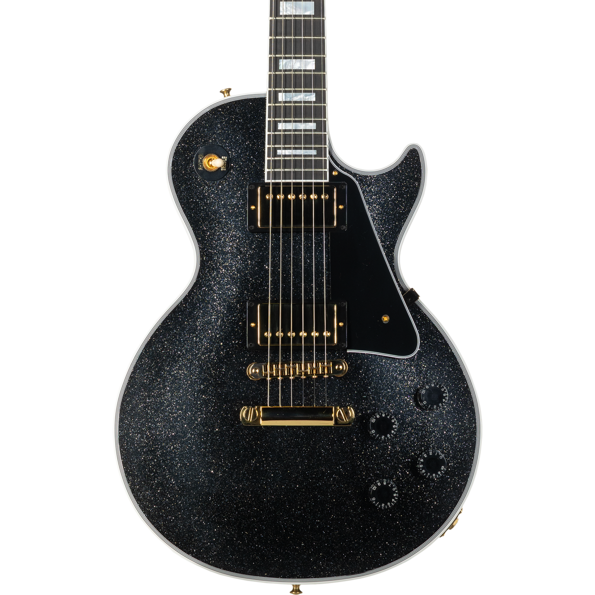 Gibson Les Paul Custom Electric Guitar - Black Sparkle Gloss - View 8 | MusicMarket