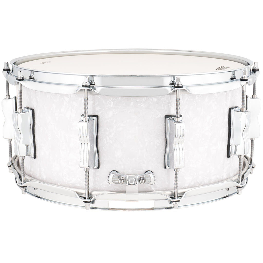 Ludwig Classic Maple 6.5x14 Snare Drum - White Marine Pearl - View 2 | MusicMarket