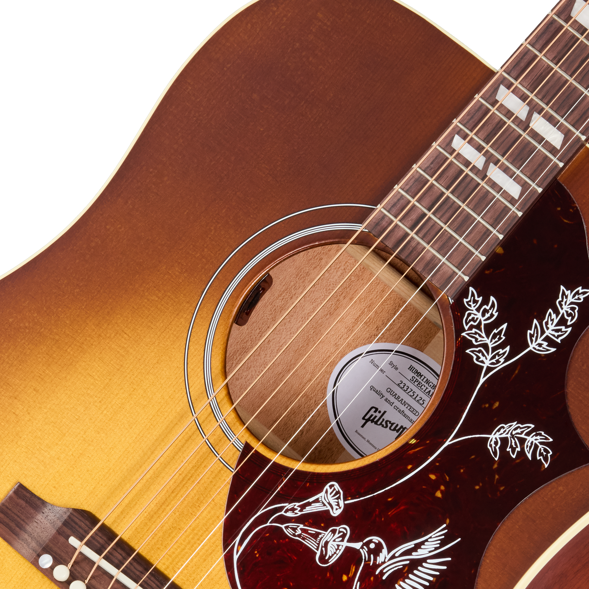 Gibson Hummingbird Special Acoustic Electric Guitar - Satin Honey Burst - View 8 | MusicMarket