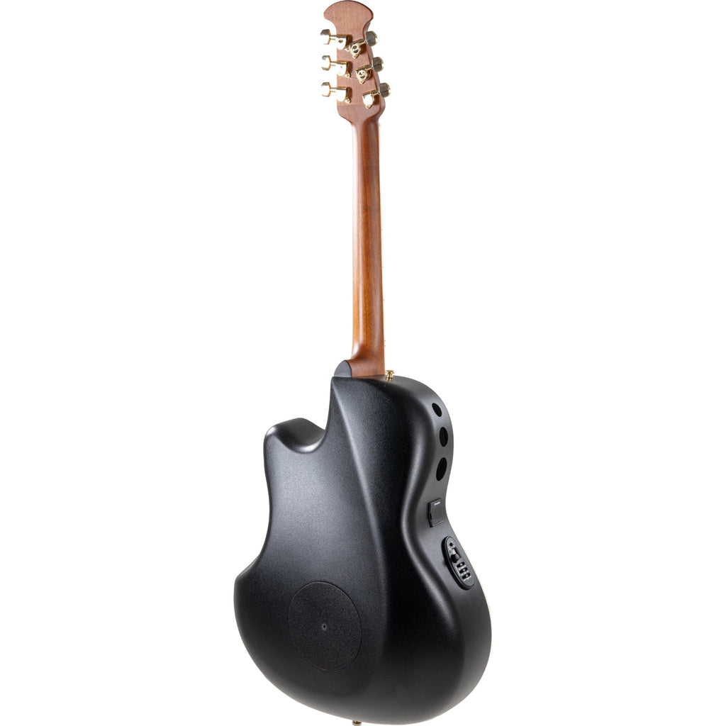 Ovation Celebrity Deluxe Acoustic Electric Guitar - Black Satin - View 3 | MusicMarket