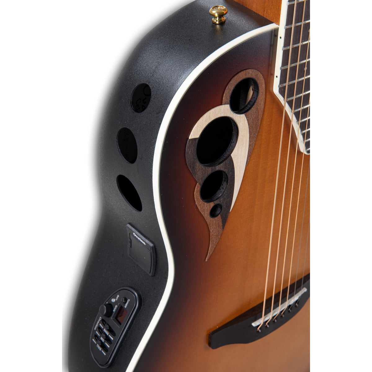 Ovation Celebrity Deluxe Acoustic Electric Guitar - Vintage Suburst Satin - View 8 | MusicMarket