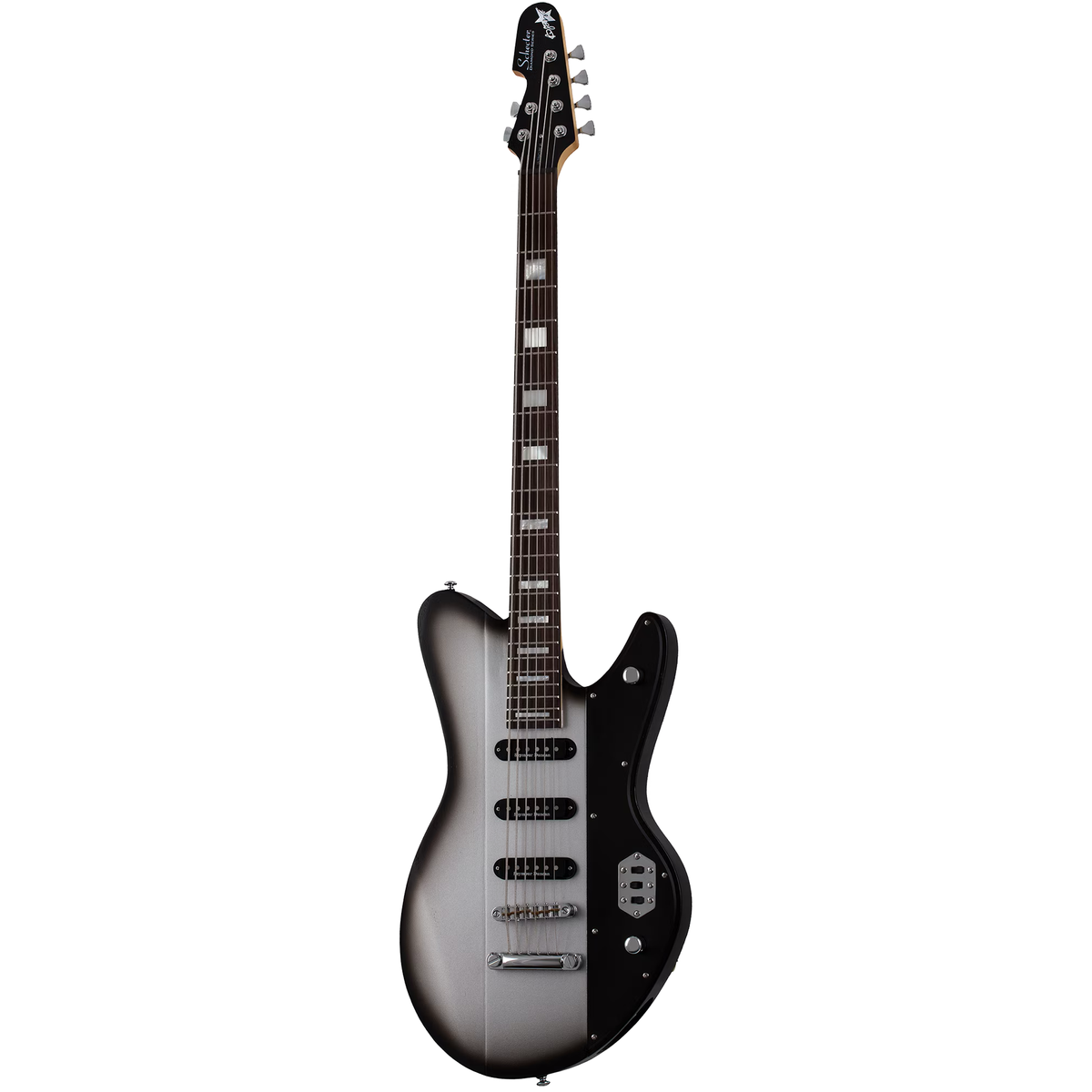 Schecter Robert Smith UltraCure VI Baritone Electric Guitar - Silver Burst Pearl - View 2 | MusicMarket
