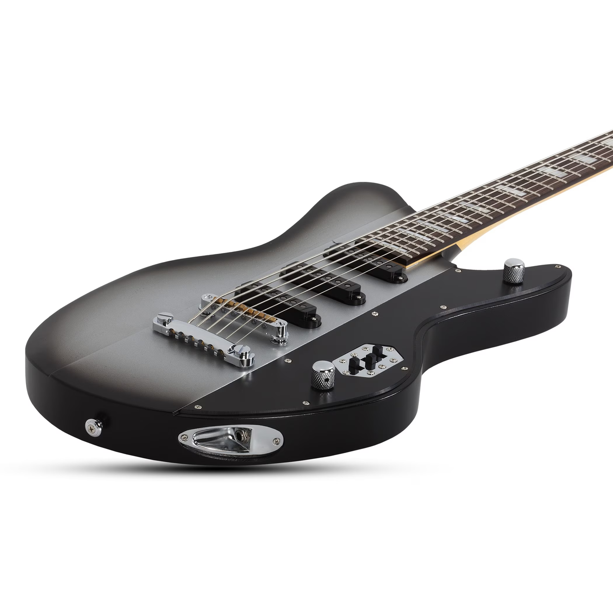Schecter Robert Smith UltraCure VI Baritone Electric Guitar - Silver Burst Pearl - View 5 | MusicMarket