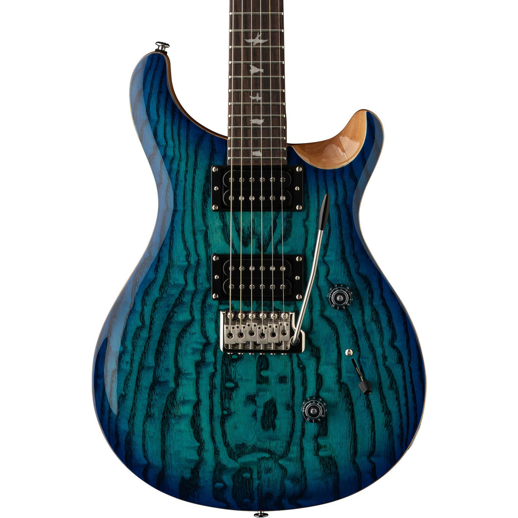 PRS SE Custom 24 Exotic Burled Ash Limited Edition Electric Guitar - Lake Blue - MusicMarket