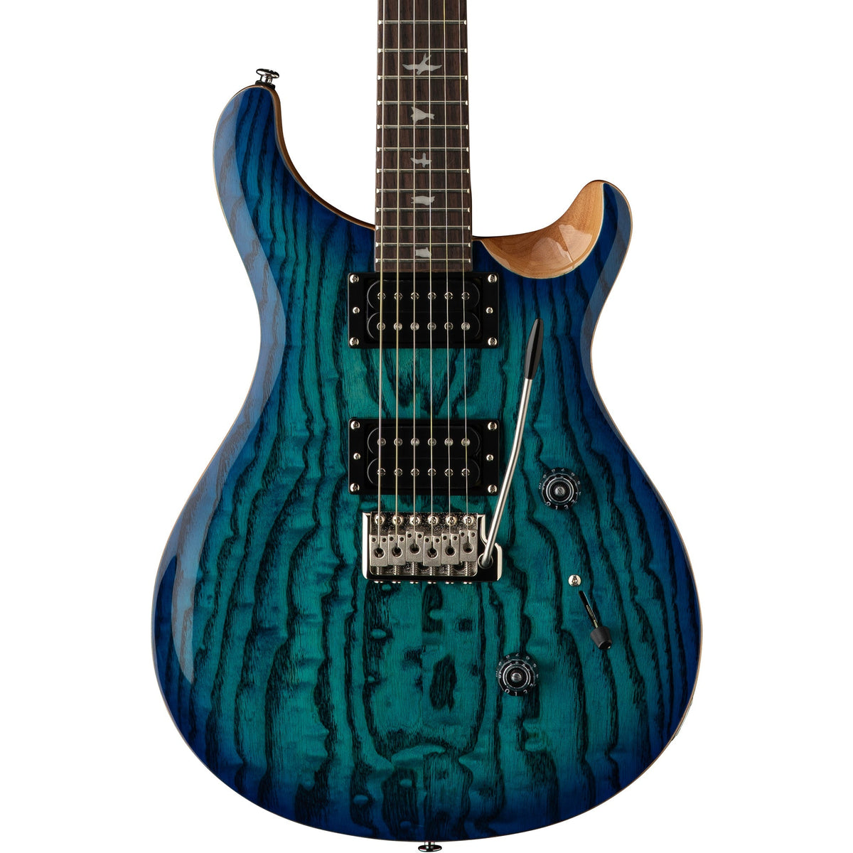 PRS SE Custom 24 Exotic Burled Ash Limited Edition Electric Guitar - Lake Blue - MusicMarket