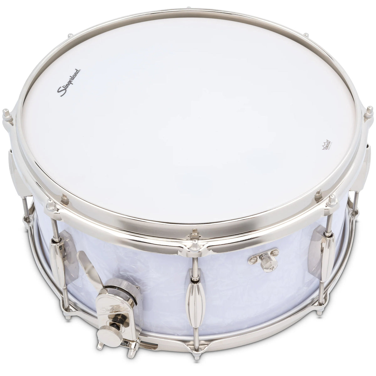Slingerland Radio King 6.5x14 Snare Drum - White Marine Pearl - View 4 | MusicMarket