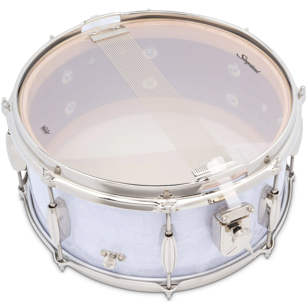Slingerland Radio King 6.5x14 Snare Drum - White Marine Pearl - View 5 | MusicMarket