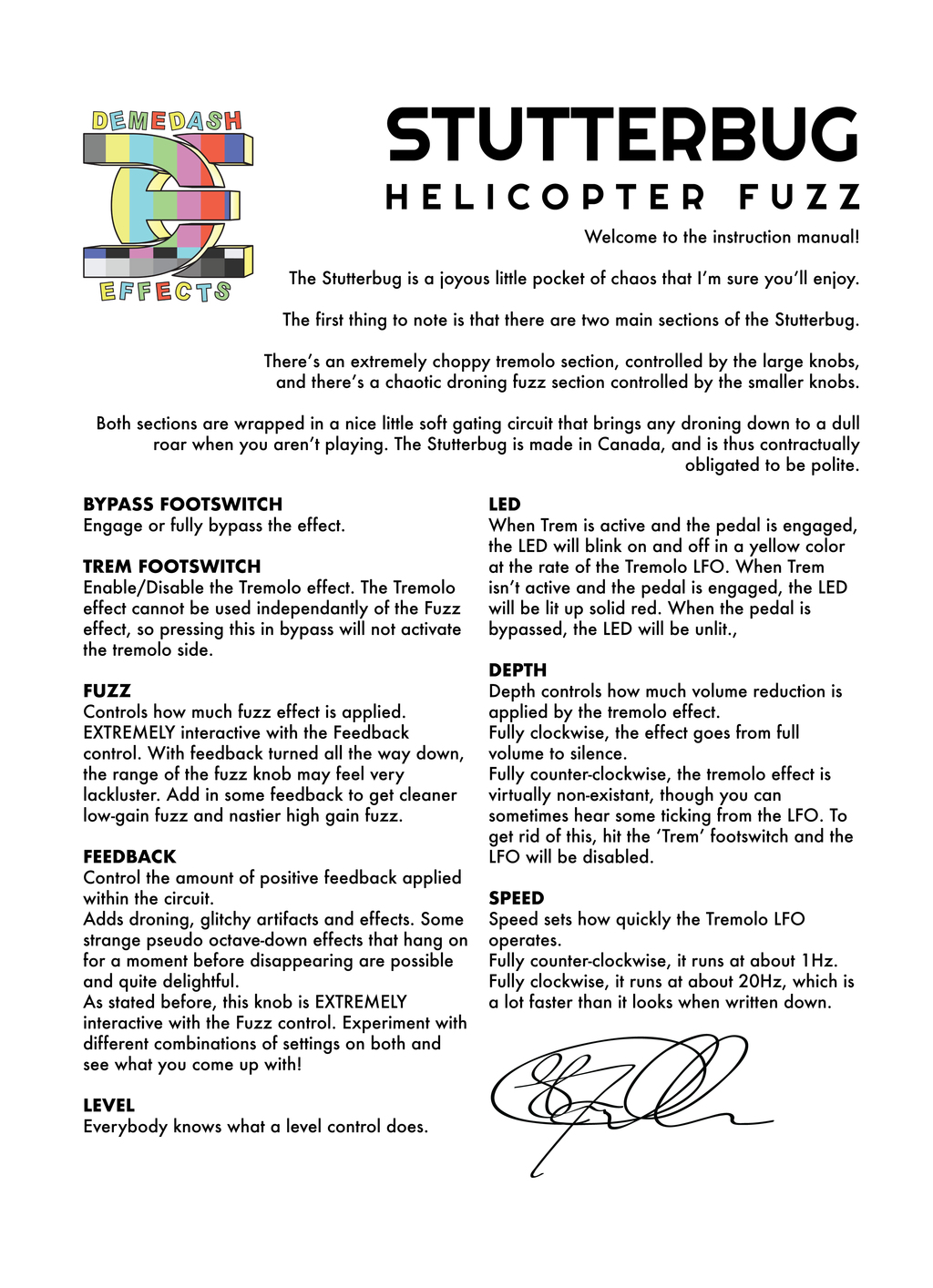 Demedash Effects Stutterbug Helicopter Fuzz - View 2 | MusicMarket
