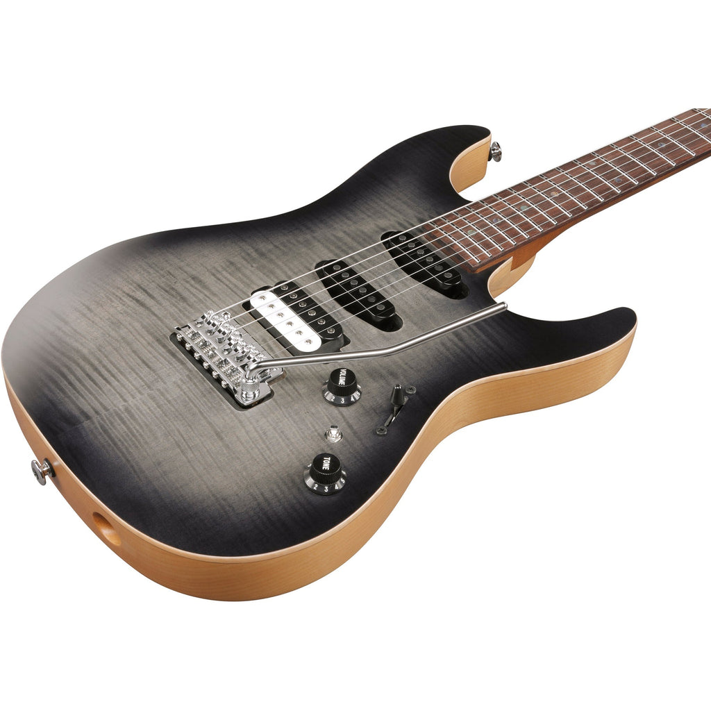 Ibanez TQM2 Tom Quayle Signature Electric Guitar - Charcol Black Burst Flat - View 6 | MusicMarket