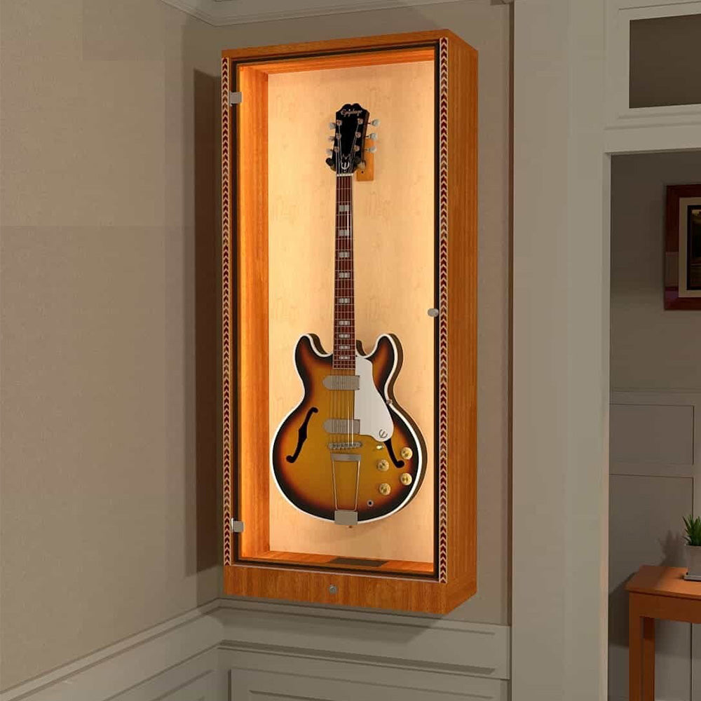 A&S Show-Case Deluxe Guitar Display Cabinet - Angle 3 | MUSICTONER