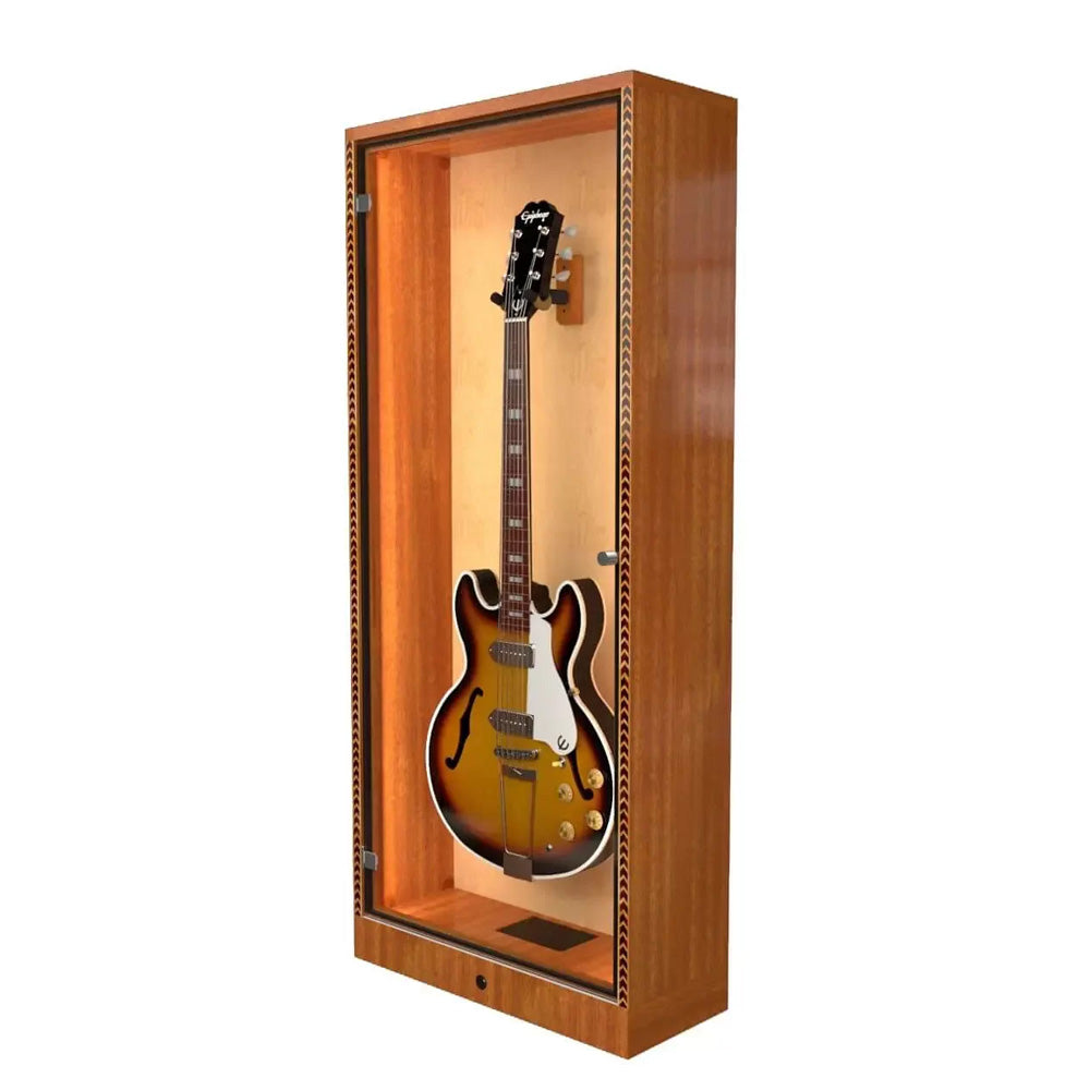 A&S Show-Case Deluxe Guitar Display Cabinet - Angle 2 | MUSICTONER
