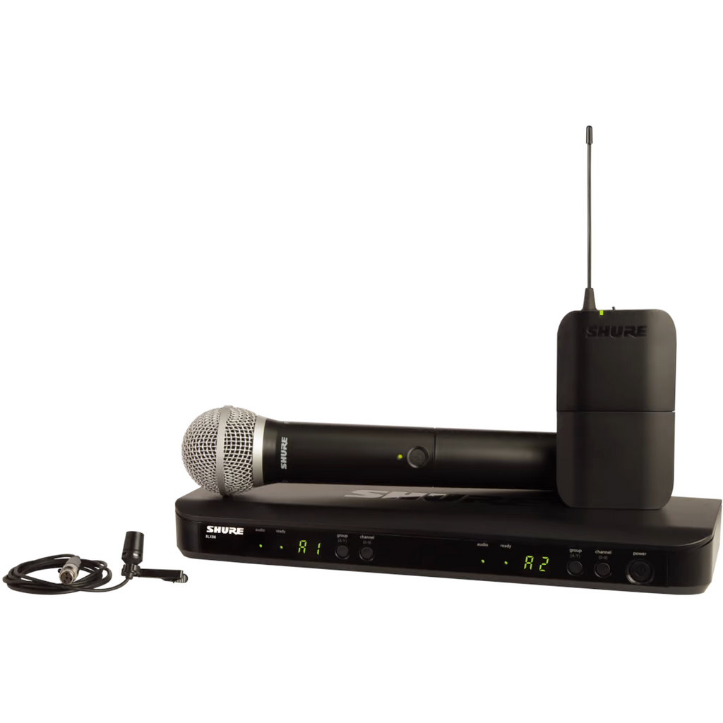 Shure BLX1288/CVL Combo Wireless PG58 and Lavalier System, H11 Band - Open Box, Mint - MusicMarket