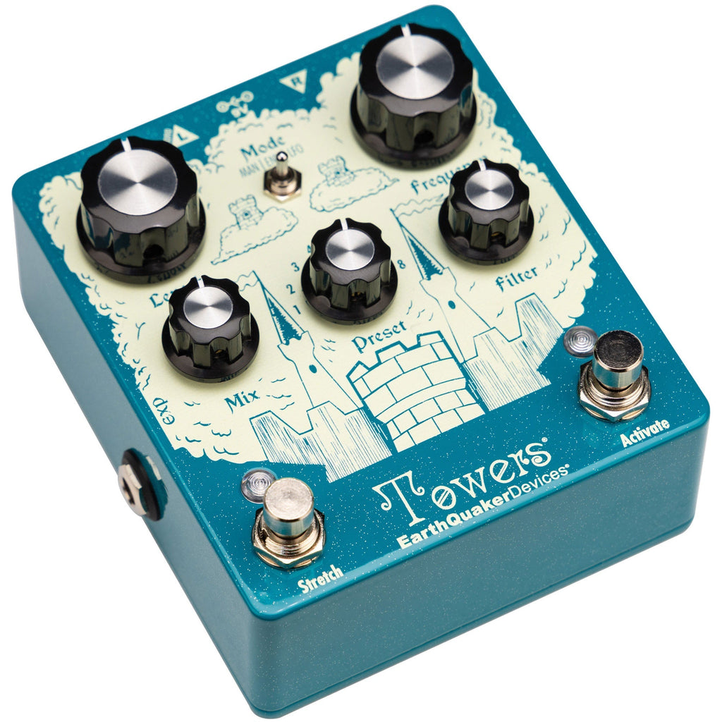 EarthQuaker Devices Towers Soundscape Generator Stereo Reverberant Filter Effects Pedal - View 3 | MusicMarket
