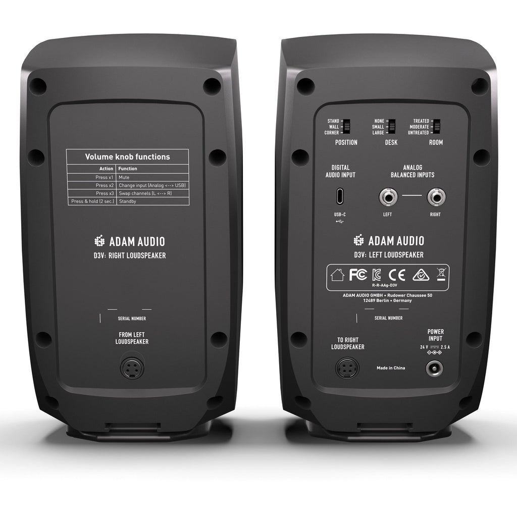 ADAM Audio D3V Desktop Monitors - Black Pair - View 3 | MusicMarket
