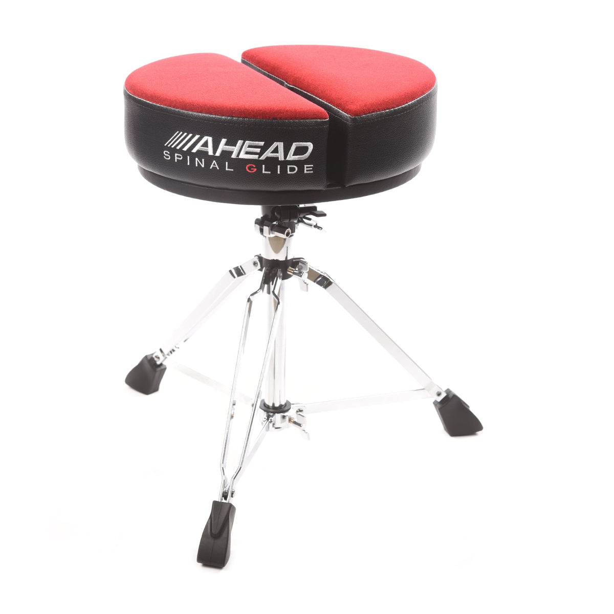 Ahead Spinal G Drum Throne Red Cloth Top 3-Leg 18-24" Height - MUSICTONER
