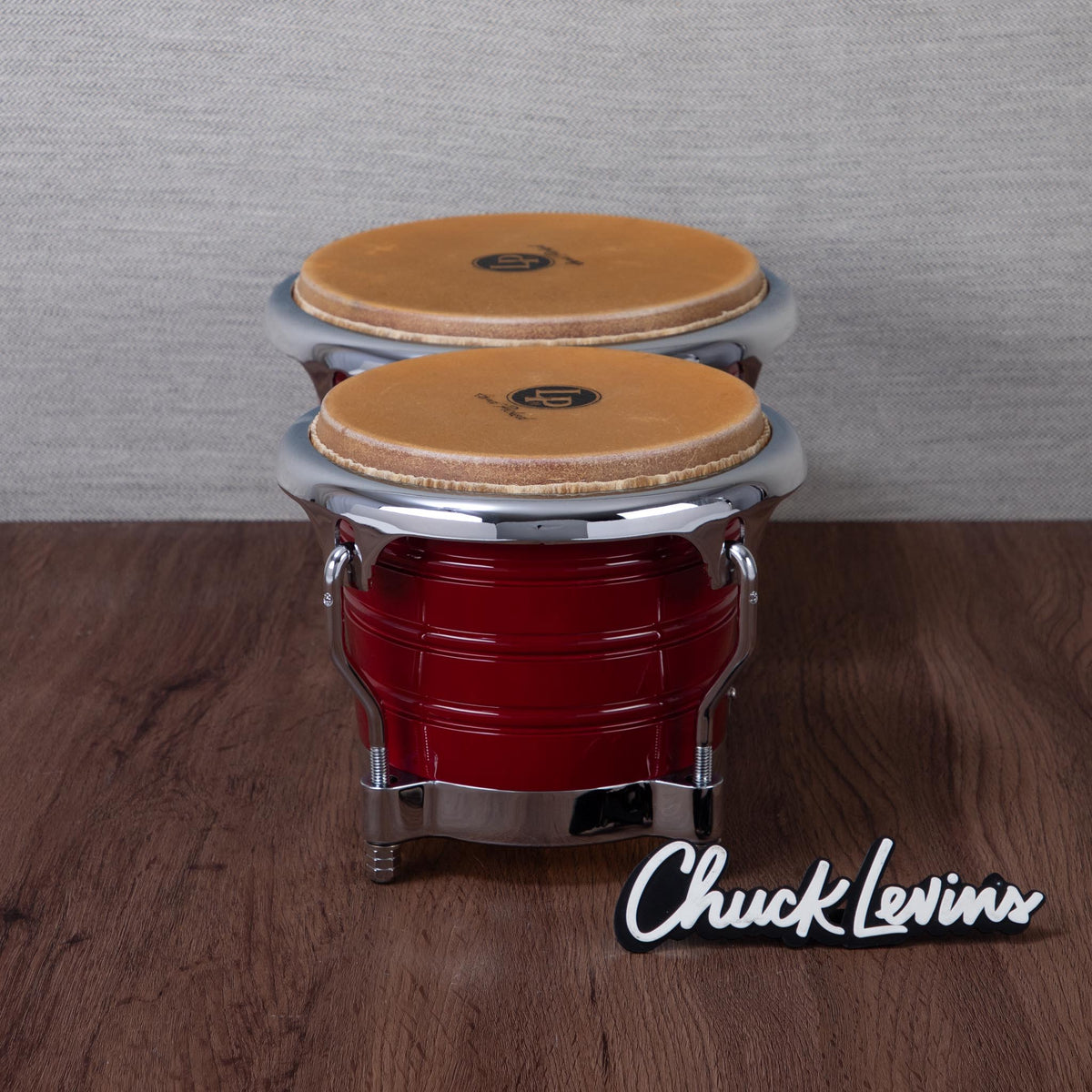 LP Generation II Bongos - Wine Red with Chrome Hardware - View 4 | MusicMarket