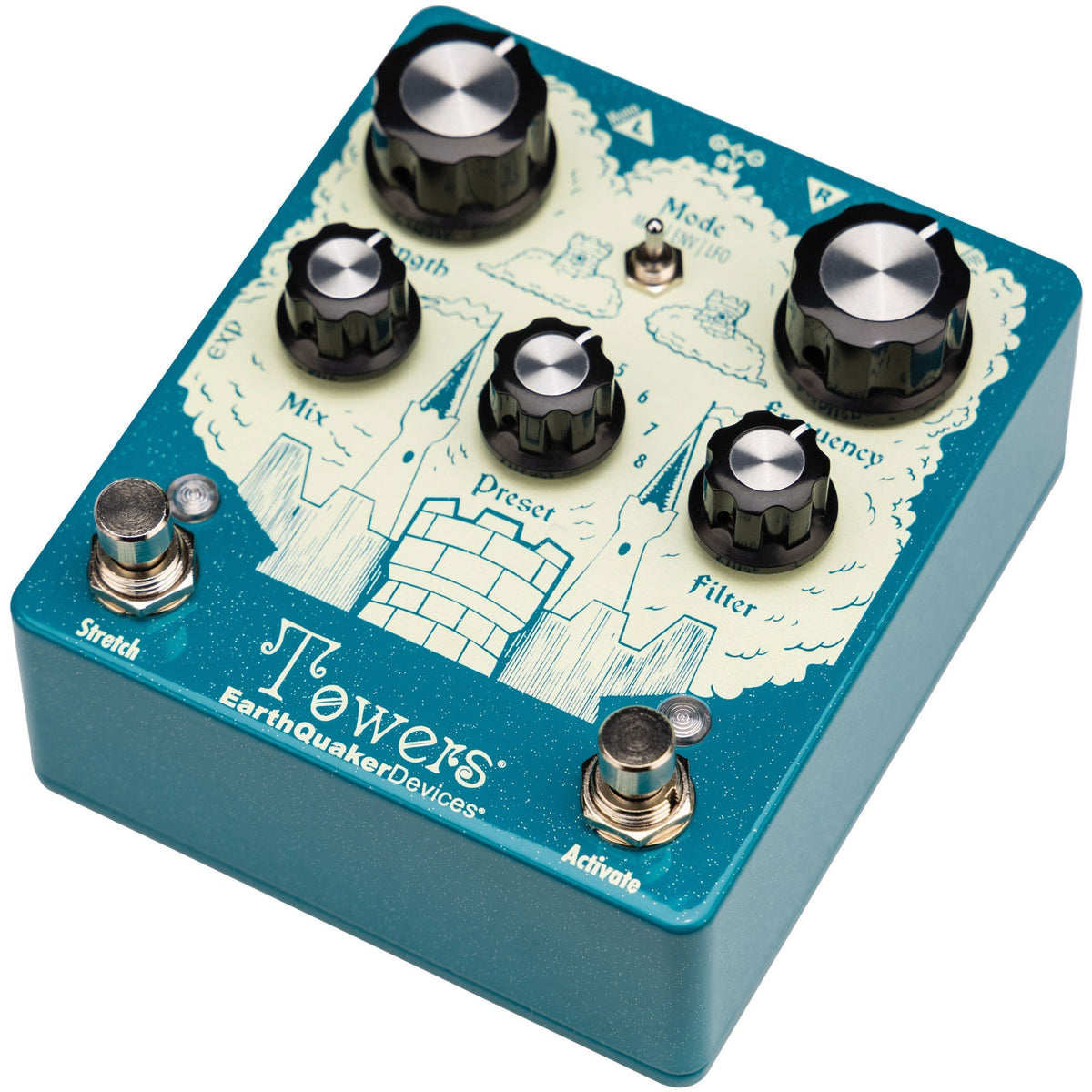 EarthQuaker Devices Towers Soundscape Generator Stereo Reverberant Filter Effects Pedal - View 4 | MusicMarket