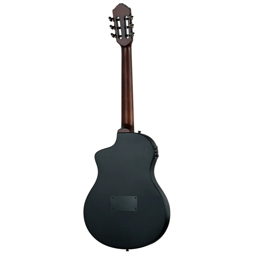 Ortega Tour Player Series Thinline Crossover Nylon String Acoustic Electric Guitar - Black - View 5 | MusicMarket