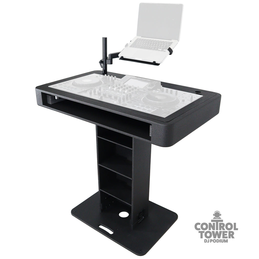ProX XZF-DJCTBL Control Tower DJ Podium for Pioneer DDJ-REV7 XDJ-XZ FLX10 RANE Four - Black Finish - View 3 |