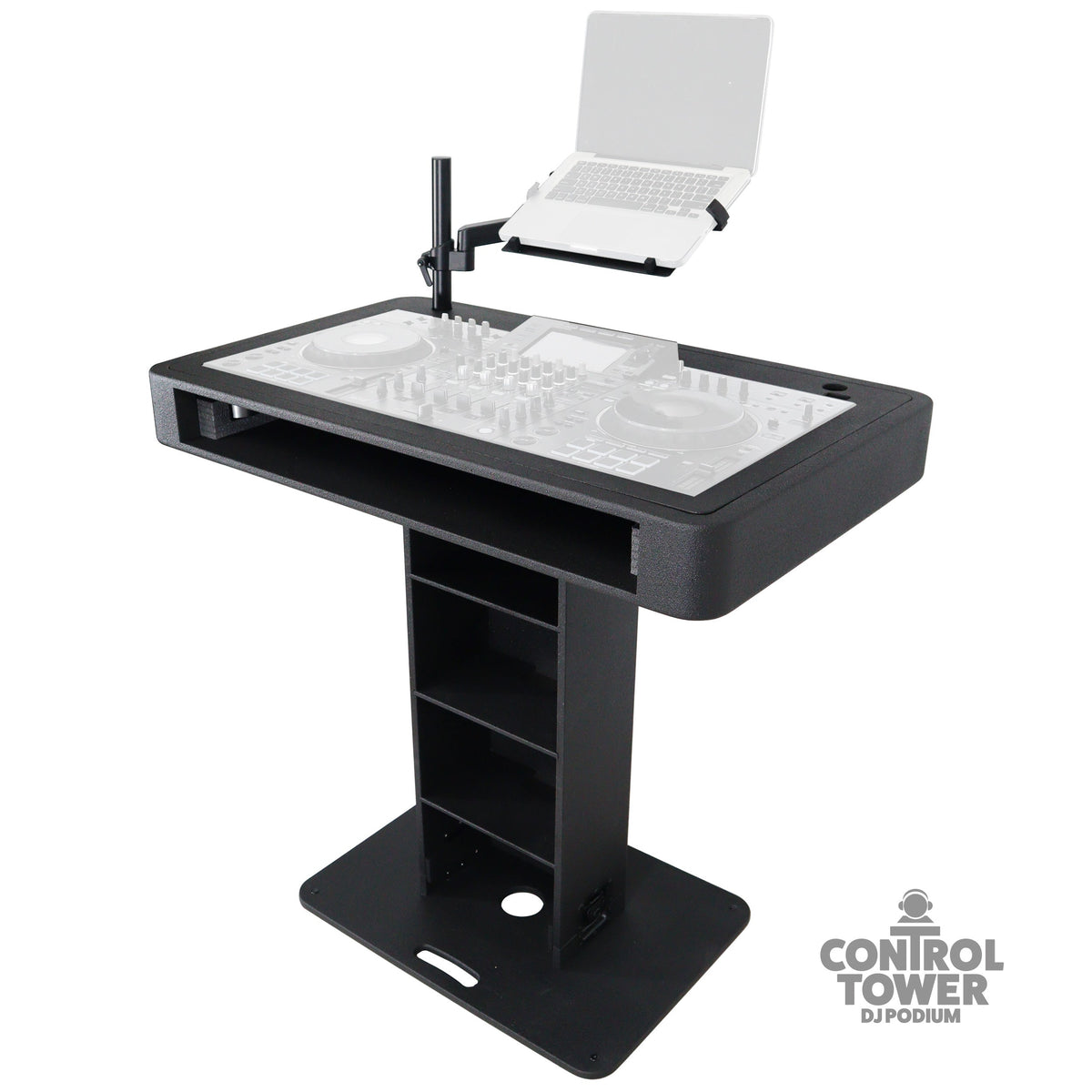 ProX XZF-DJCTBL Control Tower DJ Podium for Pioneer DDJ-REV7 XDJ-XZ FLX10 RANE Four - Black Finish - View 3 |