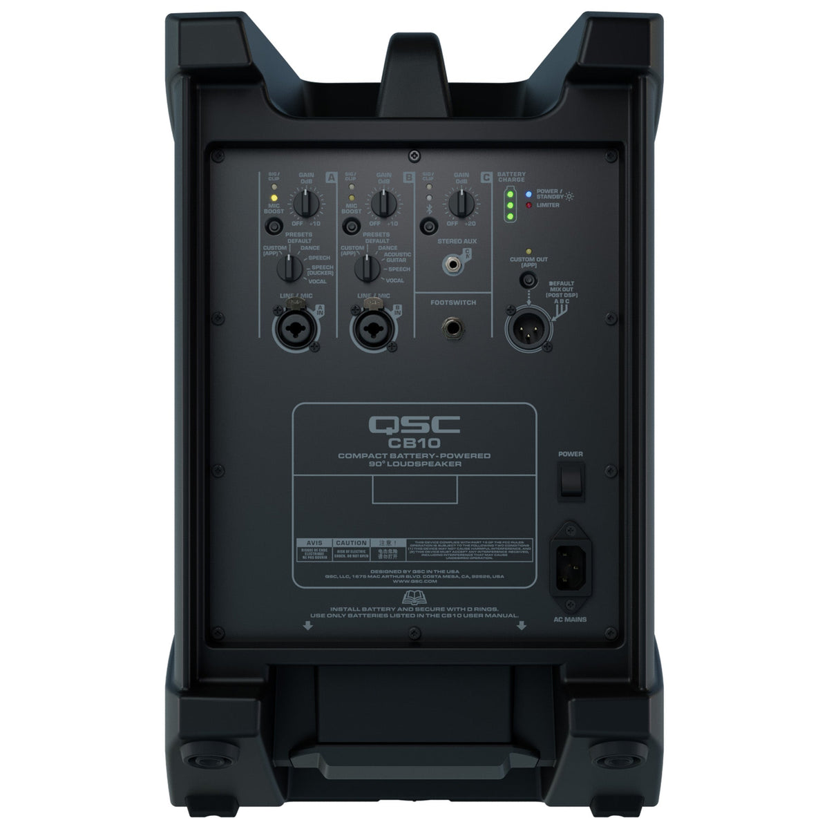 QSC CB10 10-Inch Battery Powered Loudspeaker - Open Box, Mint - View 4 | MusicMarket