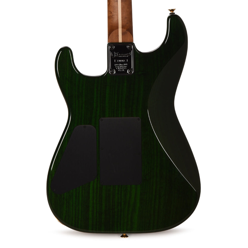 Charvel Custom Shop Roasted San Dimas 2H Floyd Rose NOS Trans Green Master Built by "Red Dave" - Angle 3 | MUSICTONER