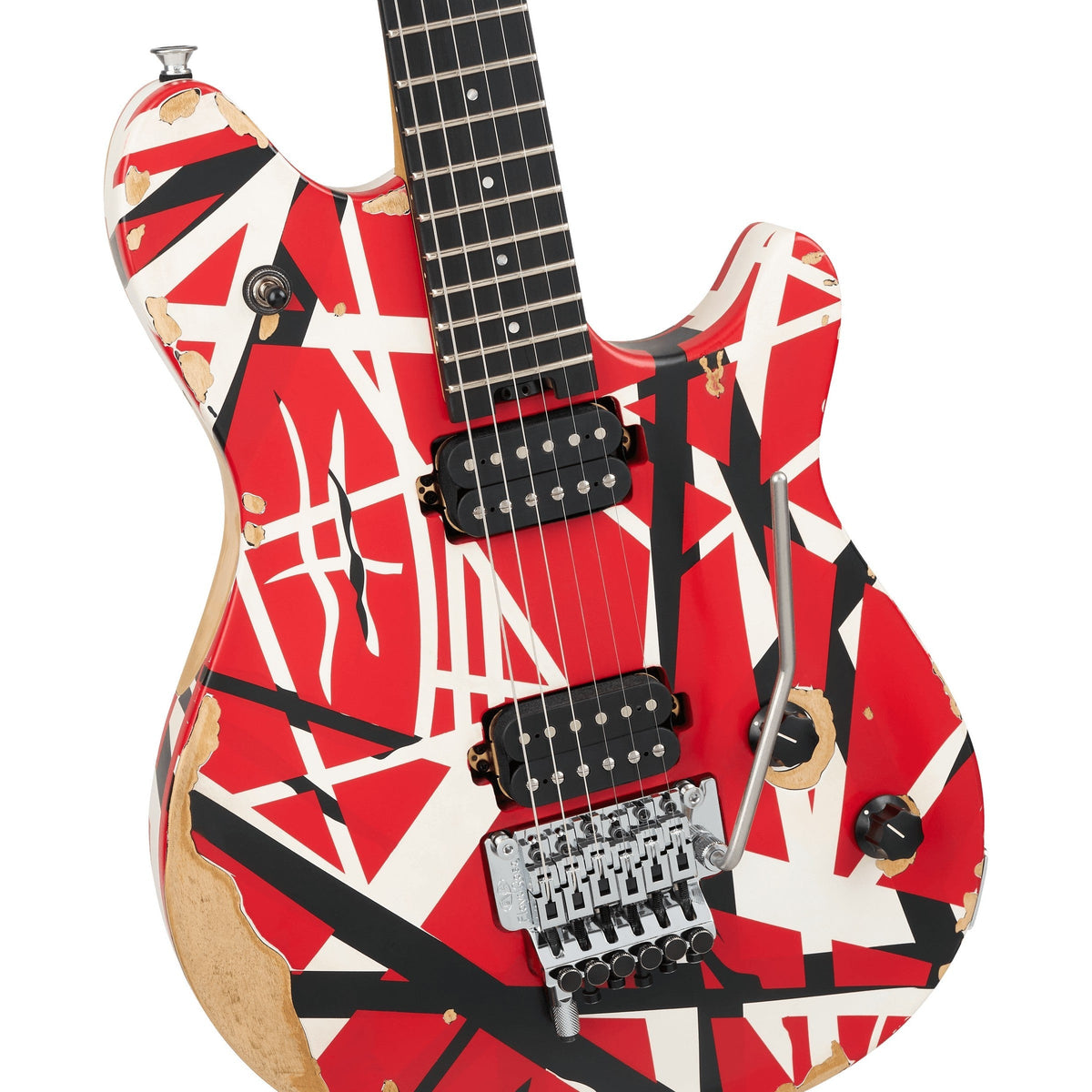 EVH Limited Edition Special Striped Series Wolfgang Electric Guitar - Red, Black, and White Aged - View 3 | MusicMarket