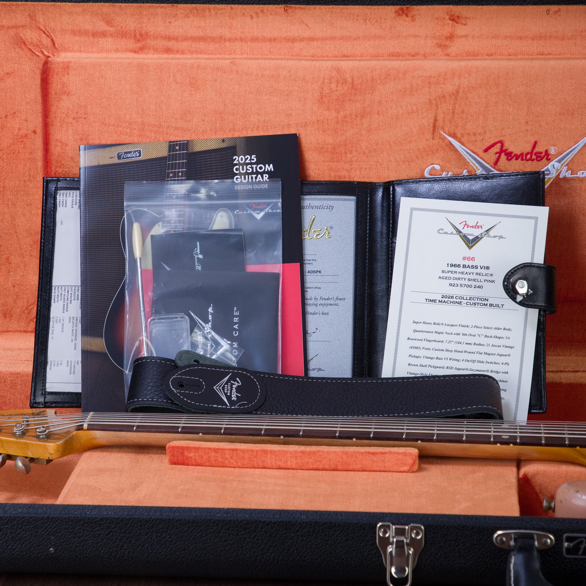 Fender Custom Shop Time Machine Series 1962 Bass VI Super Heavy Relic Electric Bass Guitar - Aged Dirty Shell Pink