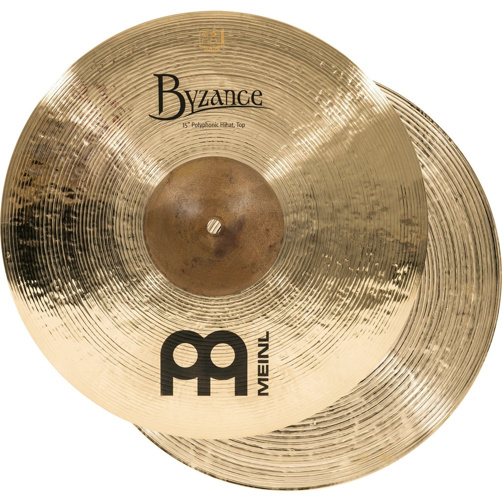 Meinl 15-Inch Byzance Brilliant Polyphonic Hi-Hat Cymbals - MusicMarket