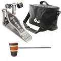 DW 5000 Modern Retro Turbo Single Bass Drum Pedal Bundle w/Bag & Low Boy Standard Felt Brown/Amber/Brown/Gold