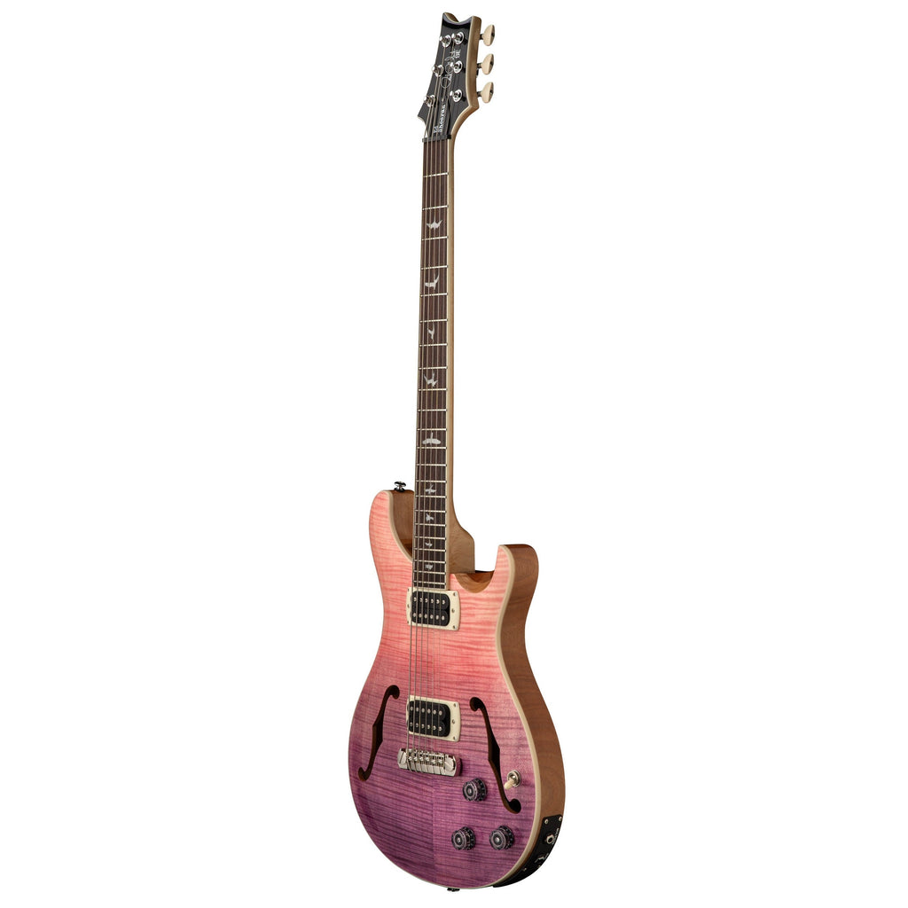 PRS SE Ed Sheeran Hollowbody I Piezo Flat Back Hollowbody Baritone Electric Guitar - Pink Ombre - View 2 | MusicMarket