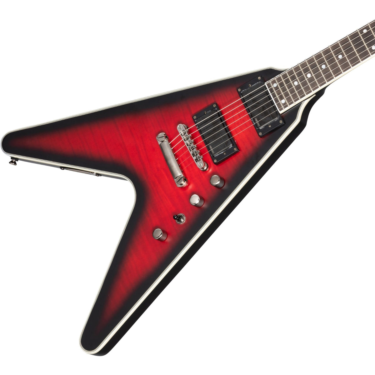 Epiphone Dave Mustaine Flying V Prophecy Electric Guitar - Aged Dark Red Burst - View 7 | MusicMarket
