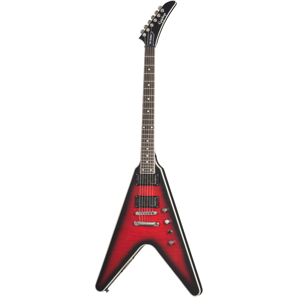 Epiphone Dave Mustaine Flying V Prophecy Electric Guitar - Aged Dark Red Burst - View 2 | MusicMarket
