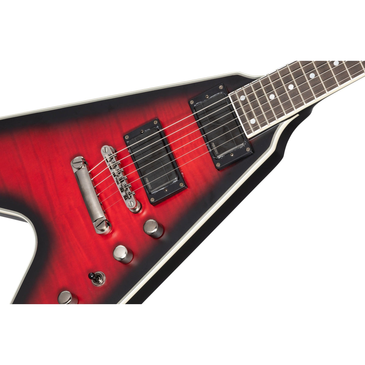 Epiphone Dave Mustaine Flying V Prophecy Electric Guitar - Aged Dark Red Burst - View 8 | MusicMarket
