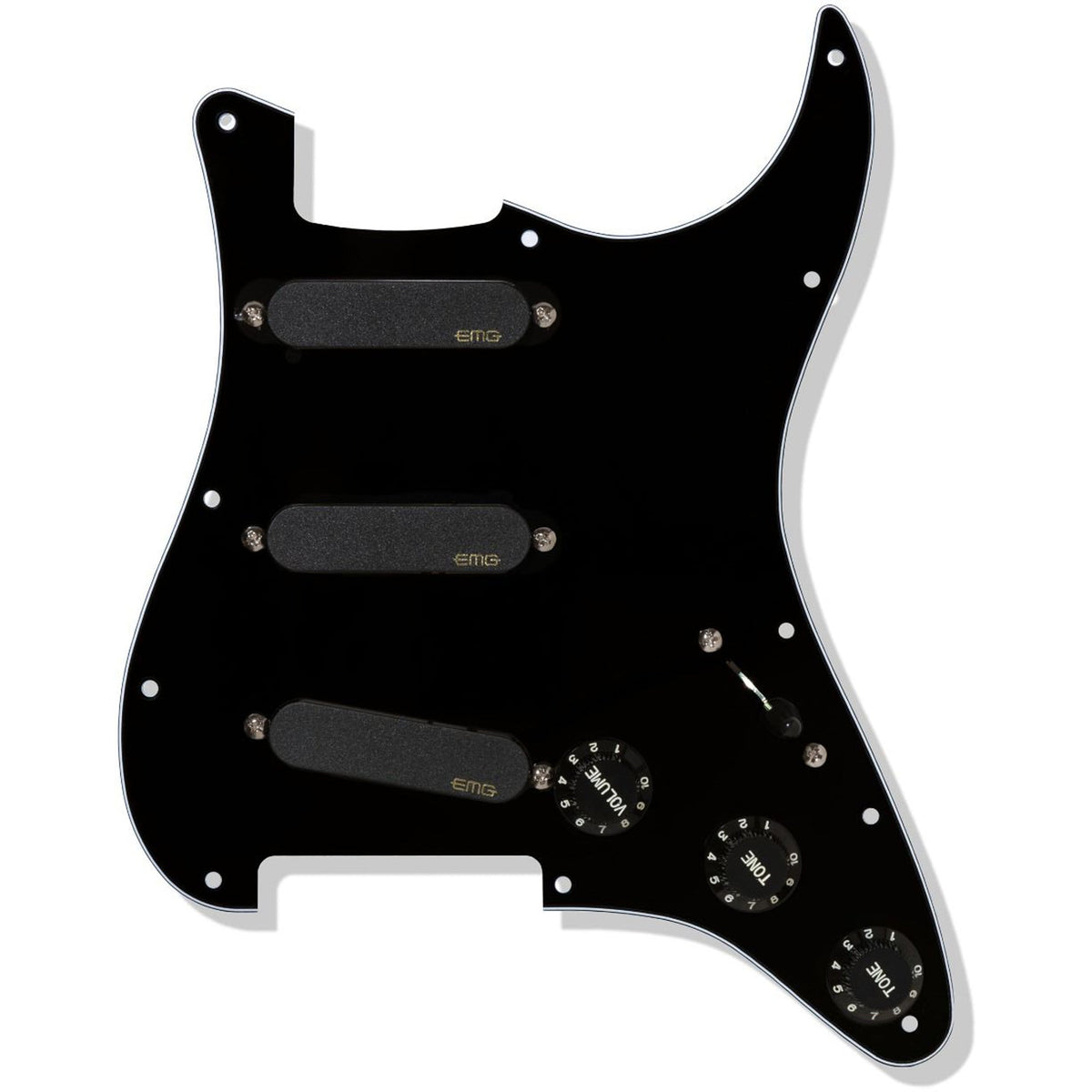 EMG DG20 David Gilmour Signature Pre-Wired Pickguard Set - Black with Black Pickups - MusicMarket