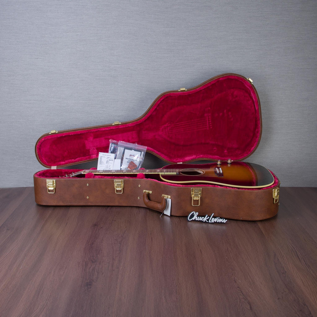 Gibson J160-E Original Mahogany/Spruce Acoustic Electric Guitar - Vintage Sunburst - #23395018 - View 10 | MusicMarket