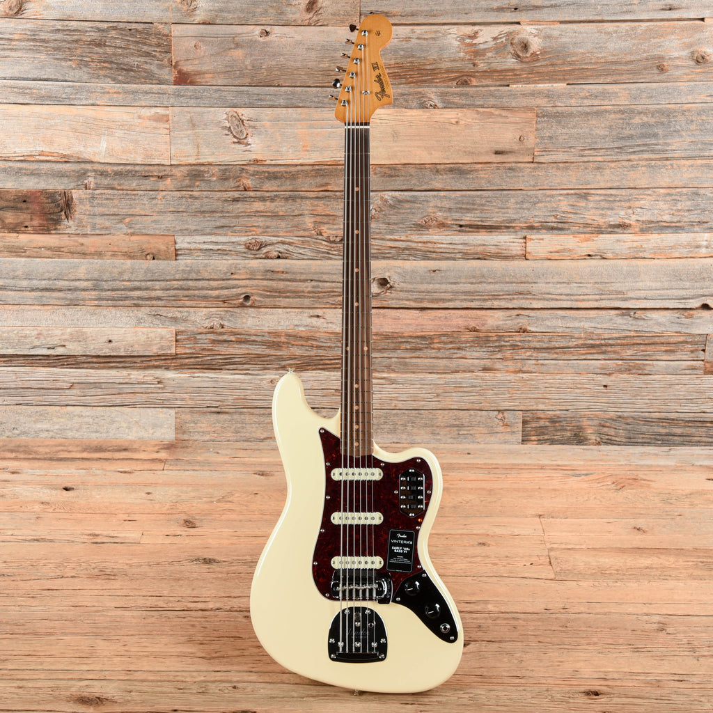 Fender Vintera III Early '60s Bass VI Olympic White - Angle 6 | MUSICTONER