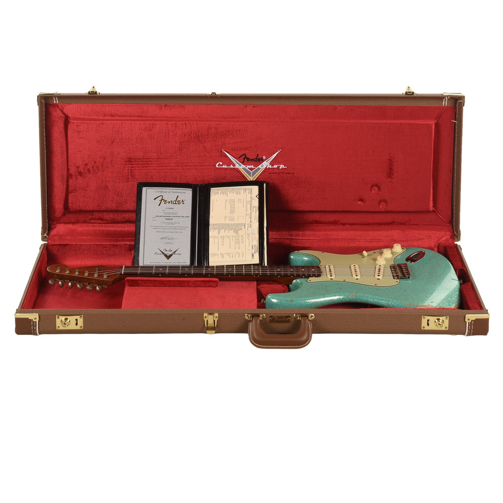 Fender Custom Shop Limited Edition '60s Dual Mag II Compound Radius Strat Relic Sea Foam Green - Angle 8 | MUSICTONER