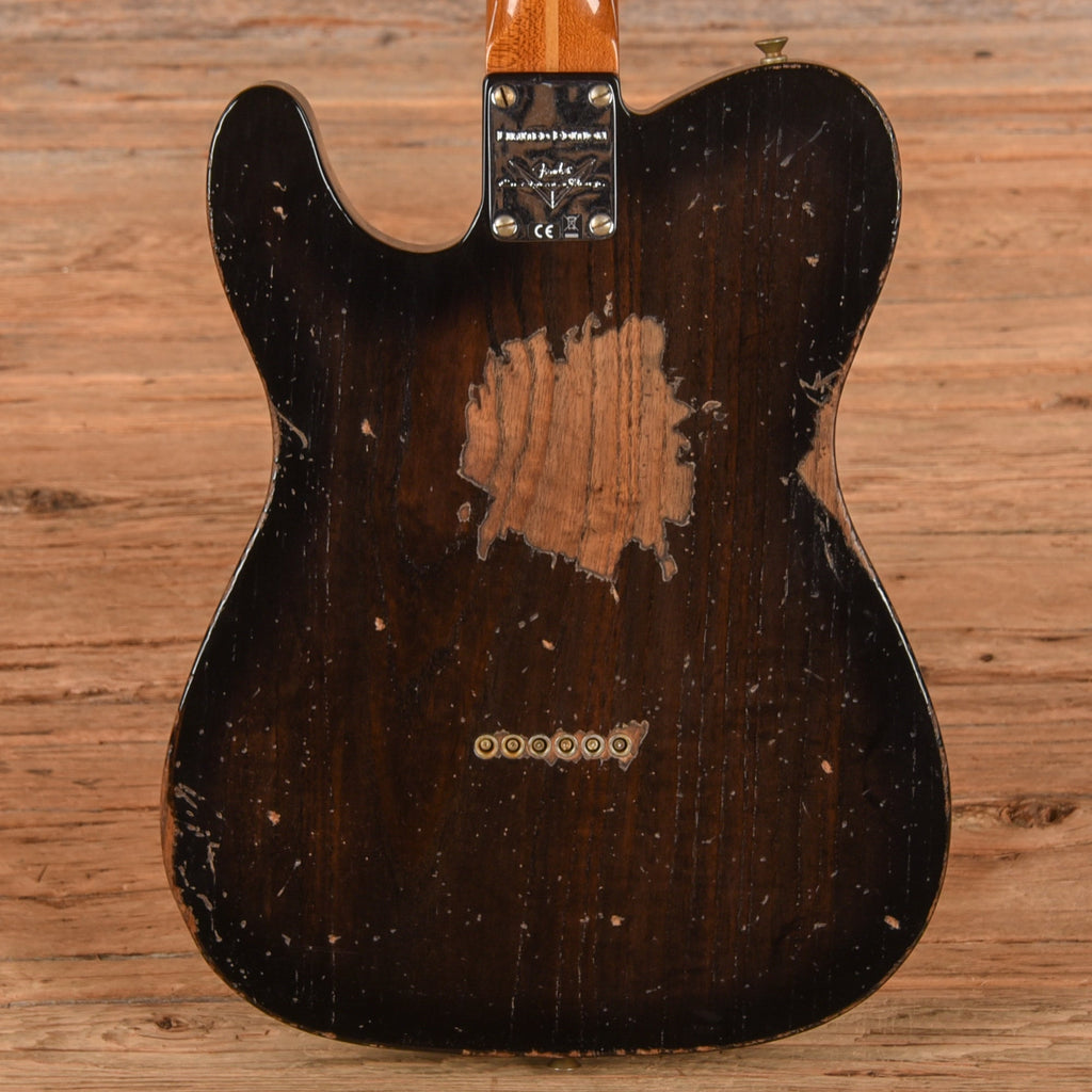 Fender Custom Shop Limited Roasted Reverse '50s Telecaster Heavy Relic Ebony Transparent 2025 - Angle 3 | MUSICTONER