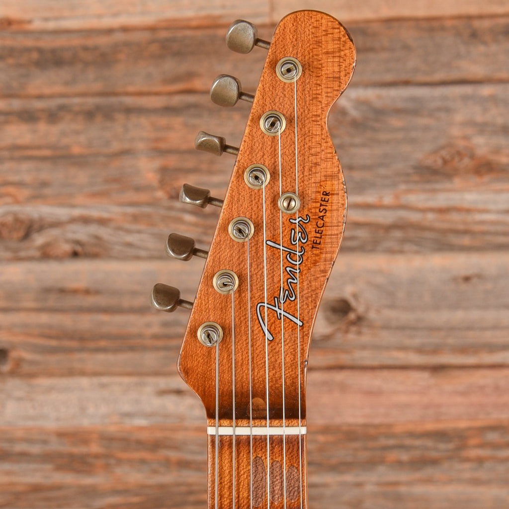 Fender Custom Shop Limited Roasted Reverse '50s Telecaster Heavy Relic Ebony Transparent 2025 - Angle 6 | MUSICTONER