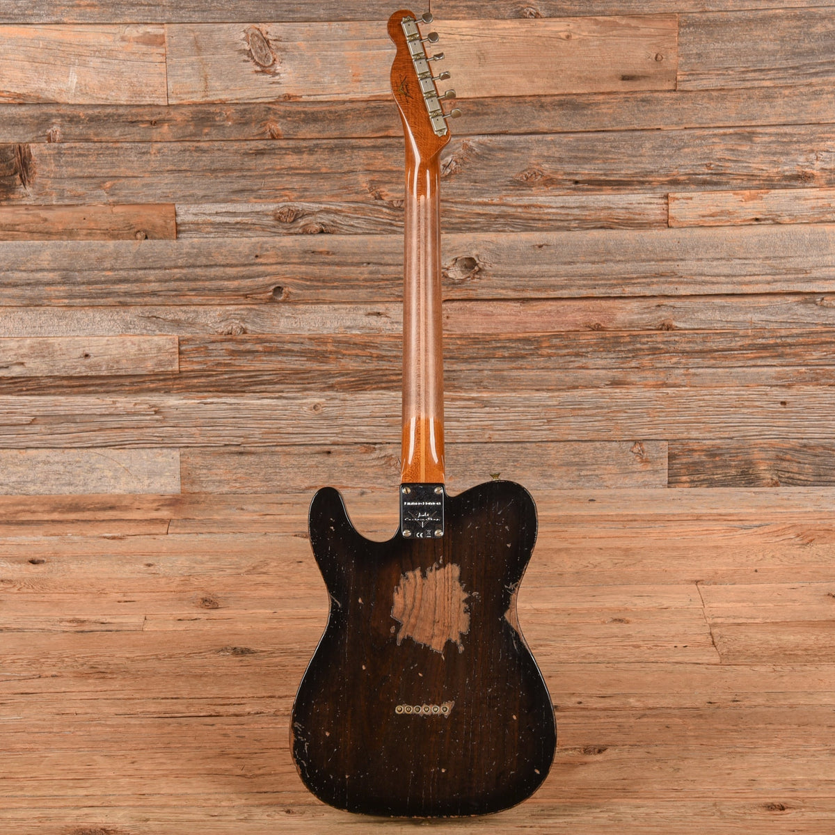 Fender Custom Shop Limited Roasted Reverse '50s Telecaster Heavy Relic Ebony Transparent 2025 - Angle 5 | MUSICTONER
