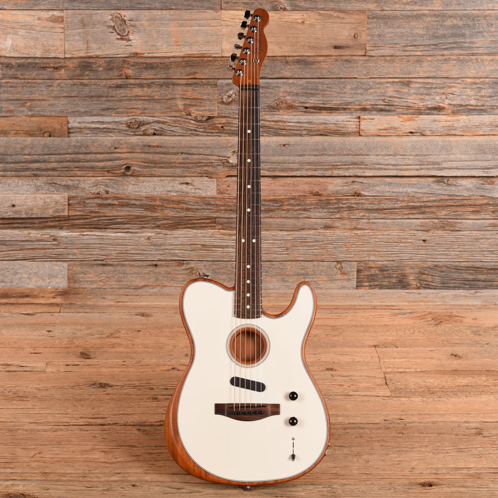 Fender Player Acoustasonic Telecaster White 2022 - Angle 4 | MUSICTONER