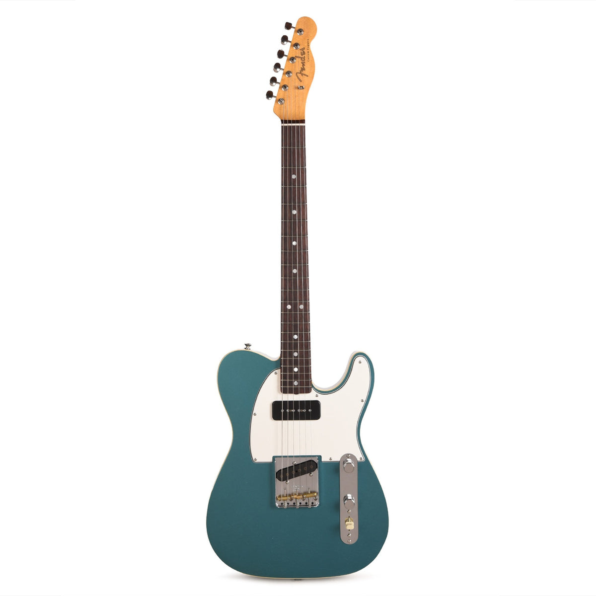 Fender Custom Shop LTD Custom Double Esquire Deluxe Closet Classic Aged Ocean Turquoise - Angle 4 | MUSICTONER
