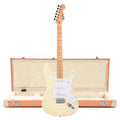 Fender Standard Stratocaster MN Olympic White and Pacific Peach Hardshell Case Bundle